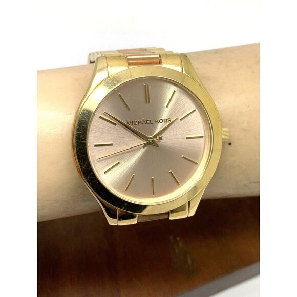 Michael Kors Women's Watch MK3493 Runway Quartz Two Tone Stainless Steel 42mm - Picture 10 of 13